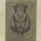 Rajz - IV. Amenhotep /Ehnaton/ fáraó szoborfeje, szemből nézve