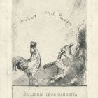 Ex libris - Leon Gambetta „ Vouloir c'est pouvoir”