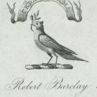 Ex libris - Robert Barclay címeres