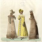 Divatkép - három női viselet, melléklet, Wiener-Moden-Zeitung und Zeitschrift für Kunst schöne Literatur und Theater