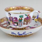 Teáscsésze aljjal (készlet része) - chinoiserie (Ming) dekorral