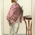 Divatkép - nő szalmakalapban, melléklet, Costume Parisien