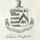 Ex libris - William Caulfeild címeres