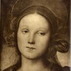 Műlap - Perugino: Mária a gyermekkel c. festményéről a Madonna feje