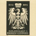 Ex libris - Karl Emich Graf zu leiningen-Westerburg