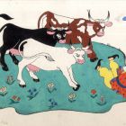 Terv - illusztráció Móricz Zsigmond: Iciri-piciri című művéhez, 31. oldal, ”A török és a tehenek” c. vershez