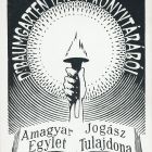 Ex libris - Baumgarten Izidor tulajdonából A magyar Jogász Egylet Tulajdona