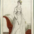 Divatkép - női viselet, melléklet, Journal des Ladies et des Modes, Costume Parisien