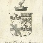 Ex libris - Isaac Hawkins Browne címeres