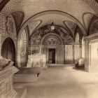 Kiállításfotó - az 1900. évi Párizsi Világkiállítás magyar pavilonjának előcsarnoka, Bálint Zoltán és Jámbor Lajos által tervezve