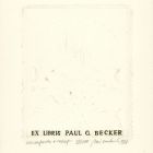 Ex libris - Paul G. Becker