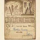 Alkalmi grafika - Ajtósi Dürer Céh tagsági jegye-kézírással: Vadász Endre nevére