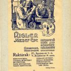 Műlap - Rigler József Ede papírárugyára számára céghirdető kártya