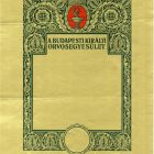 Műlap - oklevél űrlap az  Budapesti Királyi Orvosegyesület számára