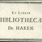 Ex libris - Dr. Haken