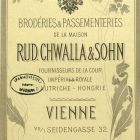 Céghirdető kártya - Rud. Chwalla & Sohn, Brodéries & Passementeries la Maison