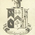 Ex libris - John Baldwin Esq. címeres