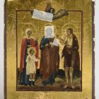 Ikon - Szent Péter, Egyiptomi Szent Mária, Szent Cirjék (Kirikosz), Szent Julitta