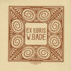 Ex libris - W. Bade