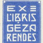 Ex libris - Géza Rendes