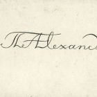 Névjegykártya - dr. Th. Alexander