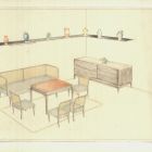 Bútorterv - ebédlő berendezésének látszati rajza