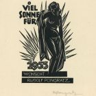 Alkalmi grafika - Újévi üdvözlőlap: Viel Sonne für 1955