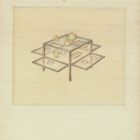 Bútorterv - üvegezett zsúrasztalka látszati rajza