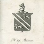 Ex libris - Philip Browne címeres