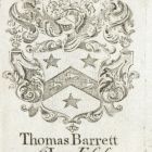 Ex libris - Thomas Barett címeres