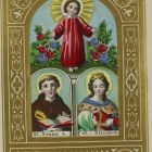 Szentkép - a gyermek Jézus Assisi Szent Ferenccel és Szent Erzsébettel
