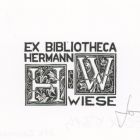 Ex libris - Ex bibliotheca Hermann Wiese