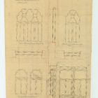 Tervrajz - az Iparművészeti Múzeum utcai homlokzati ablakainak terve a földszinttől a II. emeletig