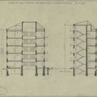 Terv - az Elektromos Művek bérházának (Fehérvári út-Hengermalom sarok Bp.) pályázata. A-B metszeti rajz