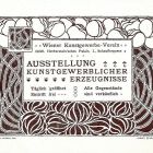 Hirdetmény - a bécsi Kunstgewerbe-Verein iparművészeti kiállítása