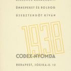 Alkalmi grafika - Karácsonyi és újévi üdvözlet: Kellemes karácsonyi ünnepeket és boldog újesztendőt kíván Codex-nyomda