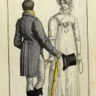 Divatkép - nő és férfi viselet,melléklet, Journal des Ladies et des Modes, Costume Parisien