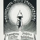 Ex libris - Baumgarten Izidor tulajdonából A magyar Jogász Egylet Tulajdona