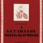 Terv - címlap: Sztálin: A sztahanov mozgalomról