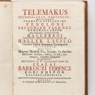 Könyv - Fénelon, François: Telemakus bujdosásának történetei... Kassa, 1755