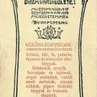 Céghirdető kártya - Vágó Jenő díszműáru üzlete számára