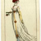 Divatkép - nő báli ruhában, melléklet, Costume Parisien