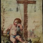 Szentkép - a könnyeit törlő gyermek Jézus az Arma Christivel