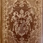 Fénykép - könyvtábla, borjúbőr, középen pápai címerrel és hatalmi jelvényeivel, olasz (?), XVIII. sz. eleje, Magyar Nemzeti Múzeum