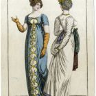 Divatkép - női viseletek, melléklet, Journal des Ladies et des Modes, Costume Parisien