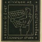 Alkalmi grafika - Újévi üdvözlet: Szennyesy István