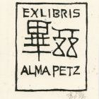 Ex libris - Alma Petz
