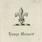 Ex libris - Henry Barnett címeres