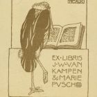 Ex libris - J. W. van Kampen et Marie Pusch