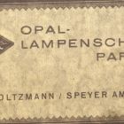 Céghirdető kártya - Mira, Opal-Lampenschirm- Papiere,  Emil Holtzmann